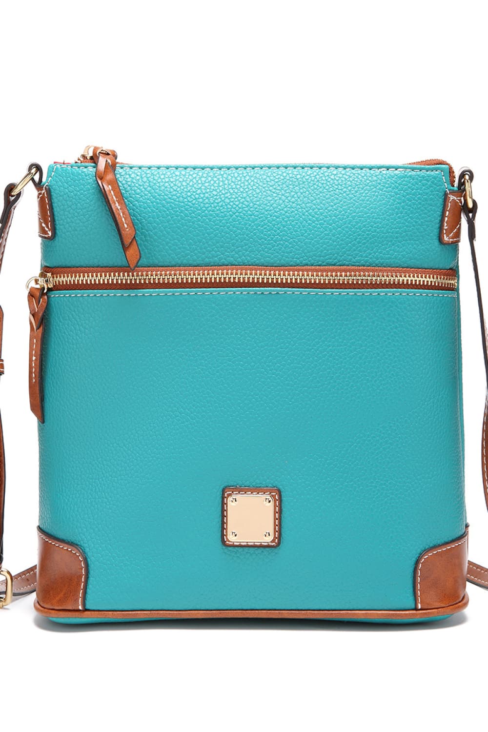 PU Leather Crossbody Bag With Zippers