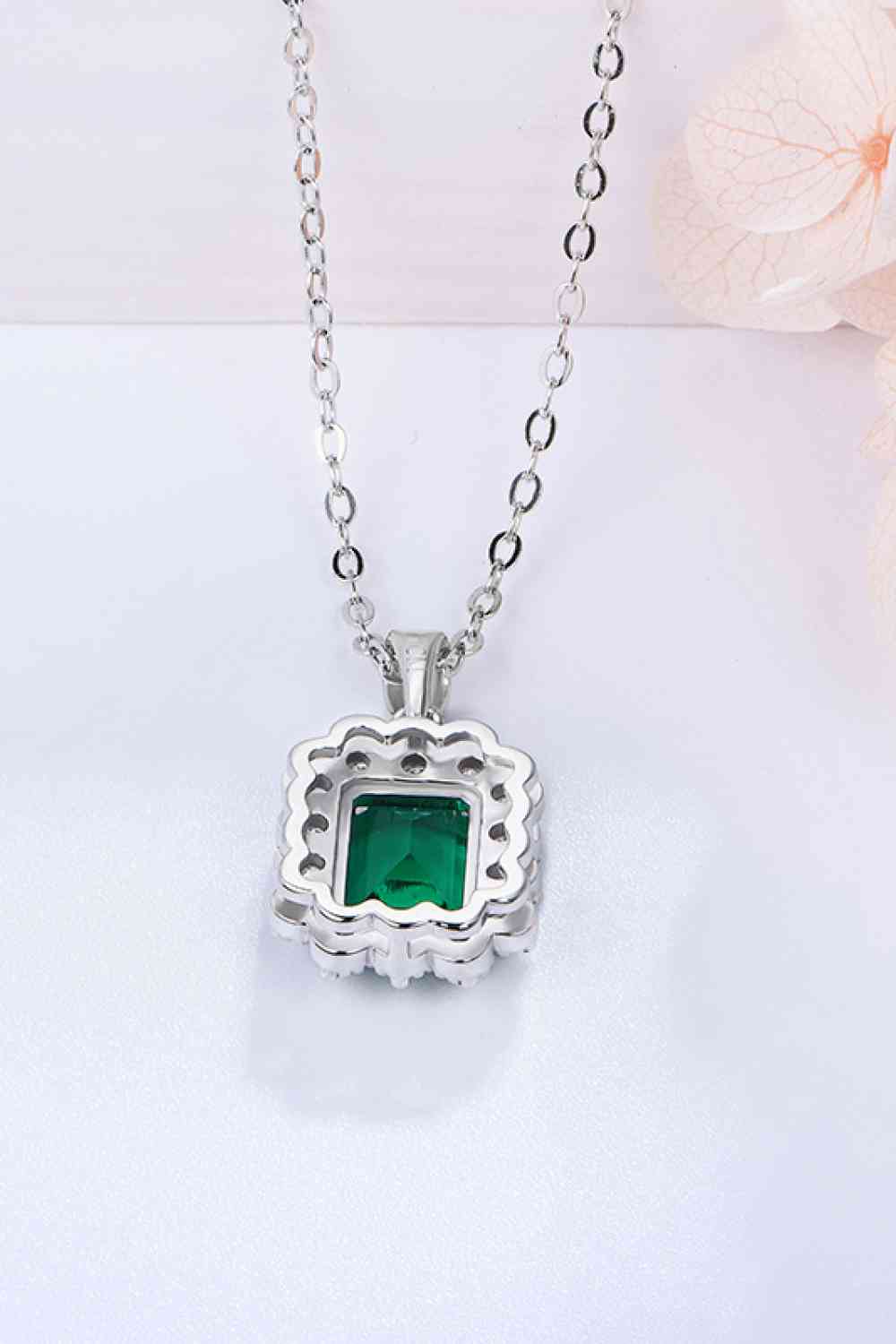 1.5 Carat Lab-Grown Emerald Pendant Necklace