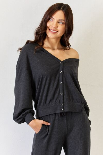*Ultra Soft  Button Up Long Sleeve Lounge Cardigan