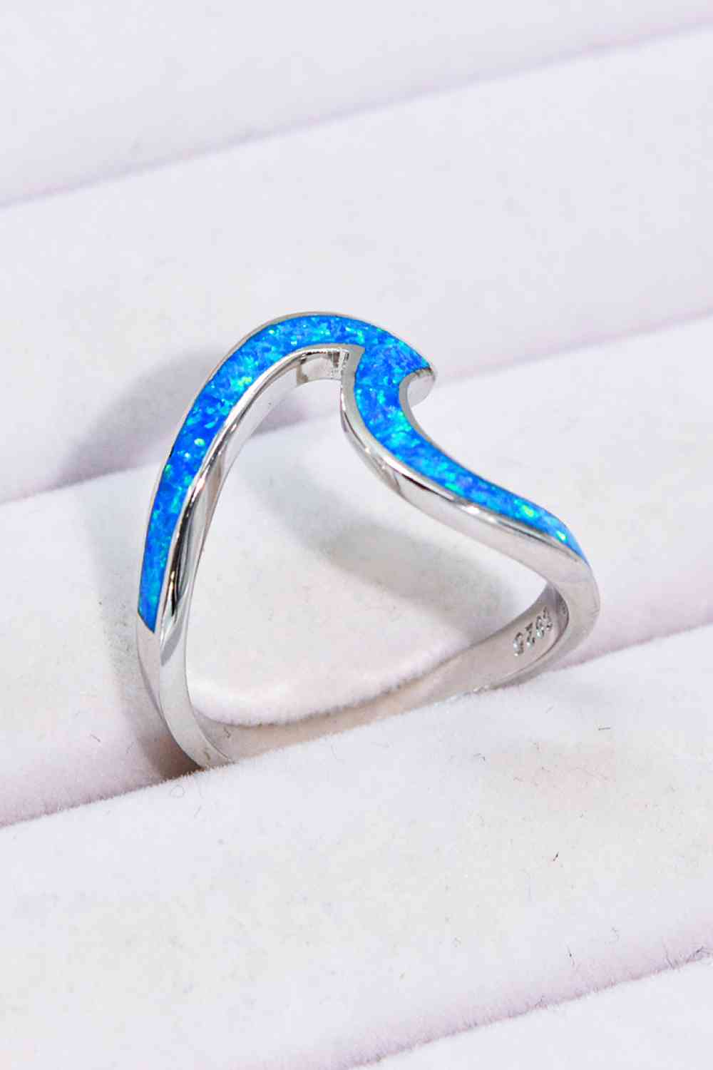 Opal Wave Design 925 Sterling Silver Ring