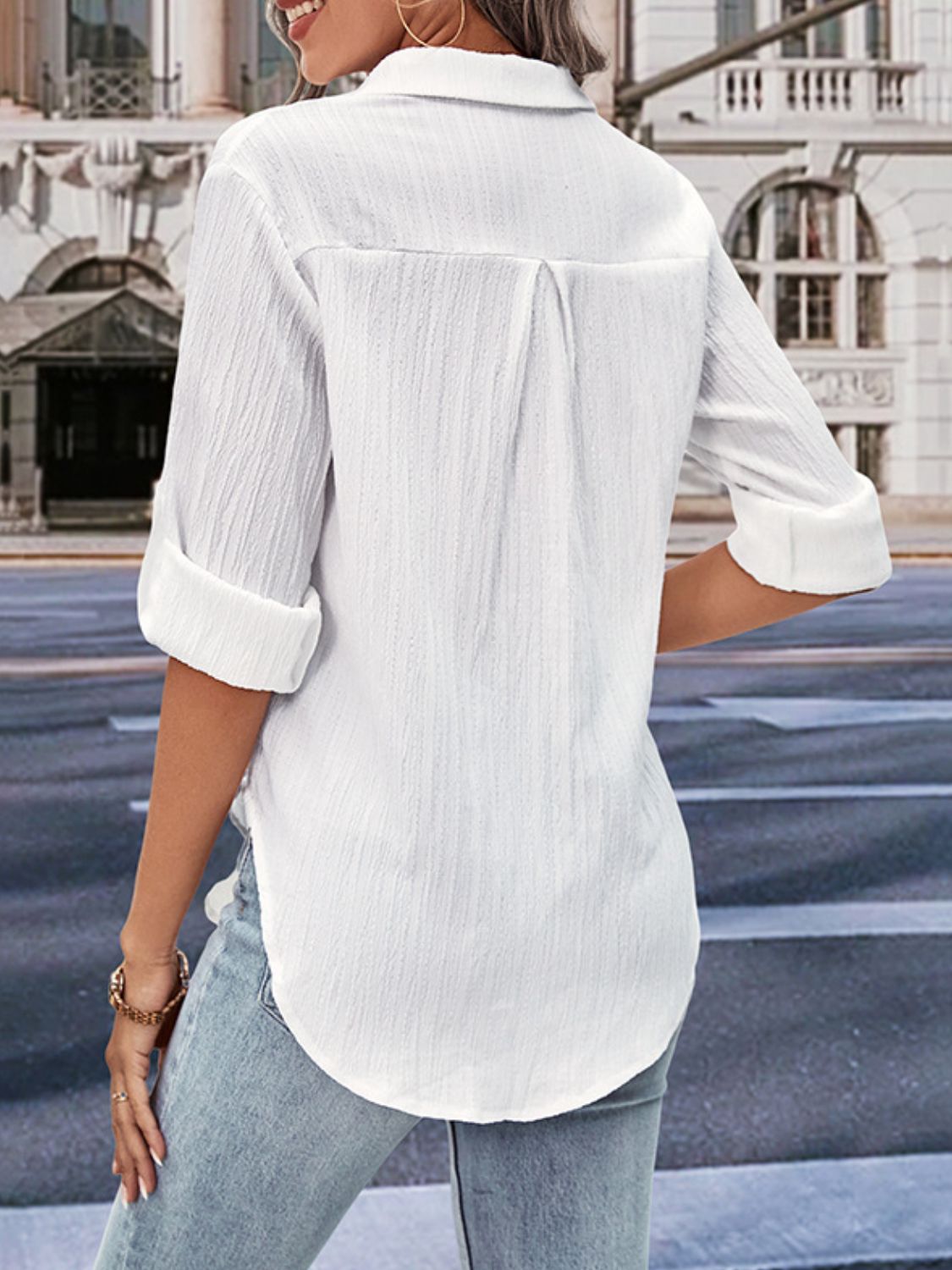 Collared Neck Twisted Shirt