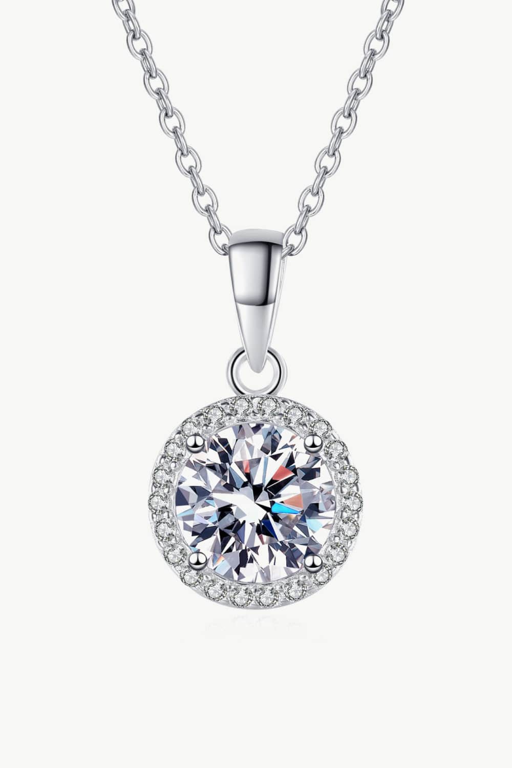 Chance to Charm 1 Carat Moissanite Round Pendant Necklace