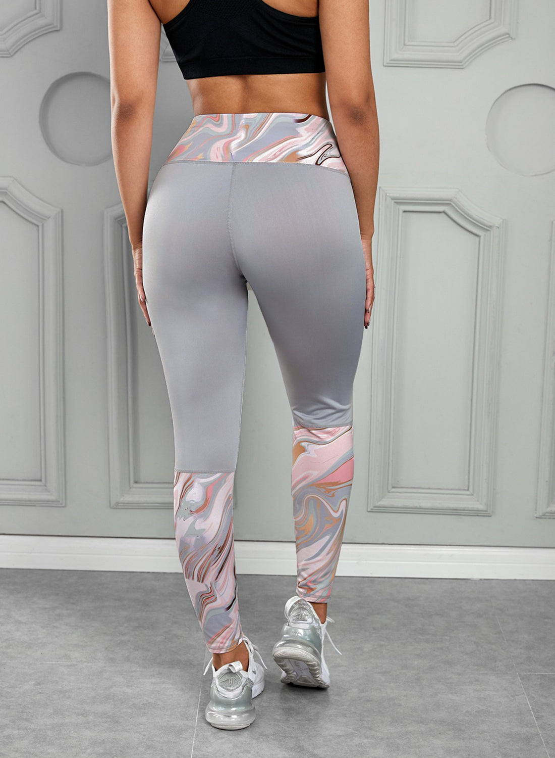 Printed Design Wide Waistband Active Leggings