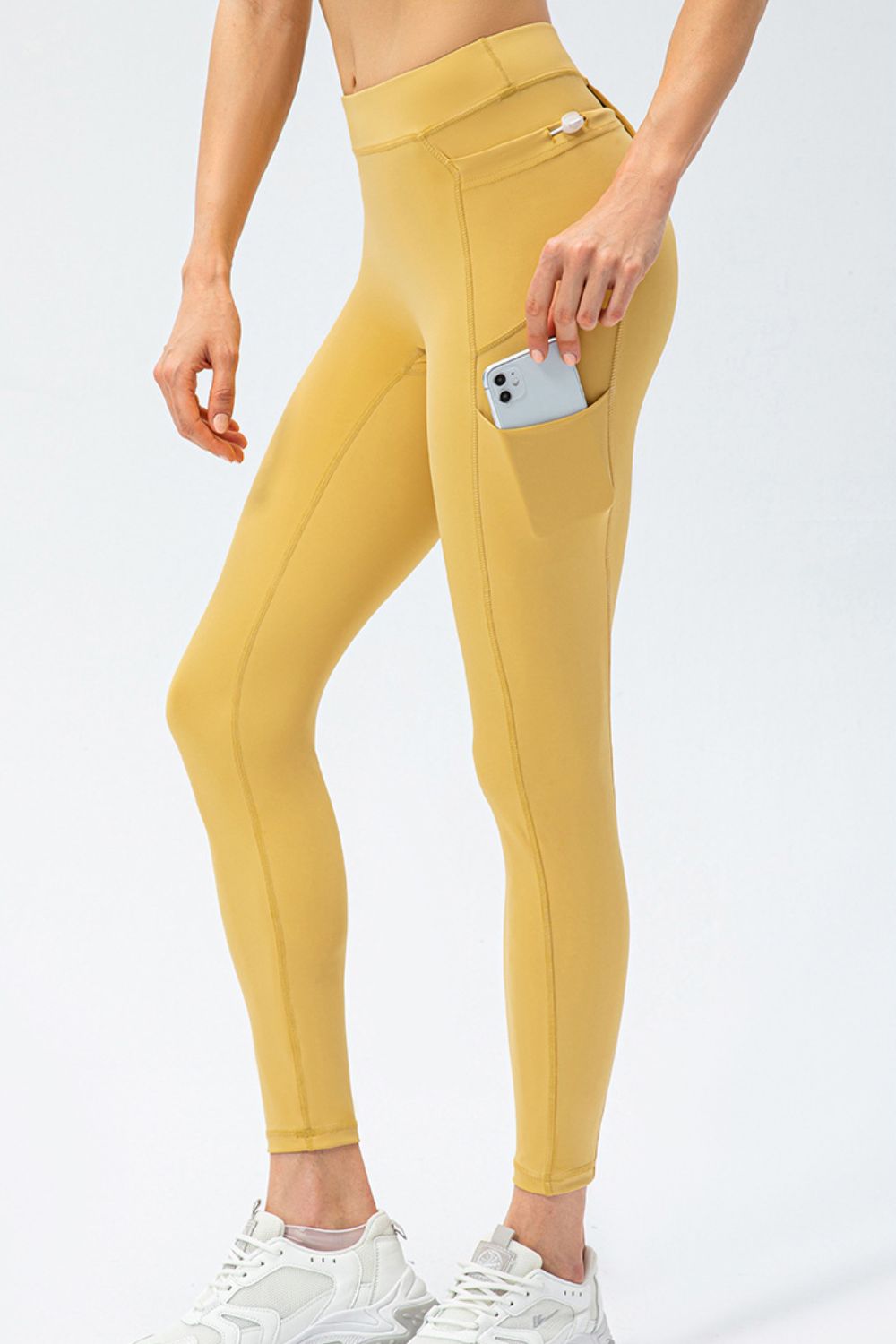 Slim Fit High Waist Long Sports Leggings With Pockets