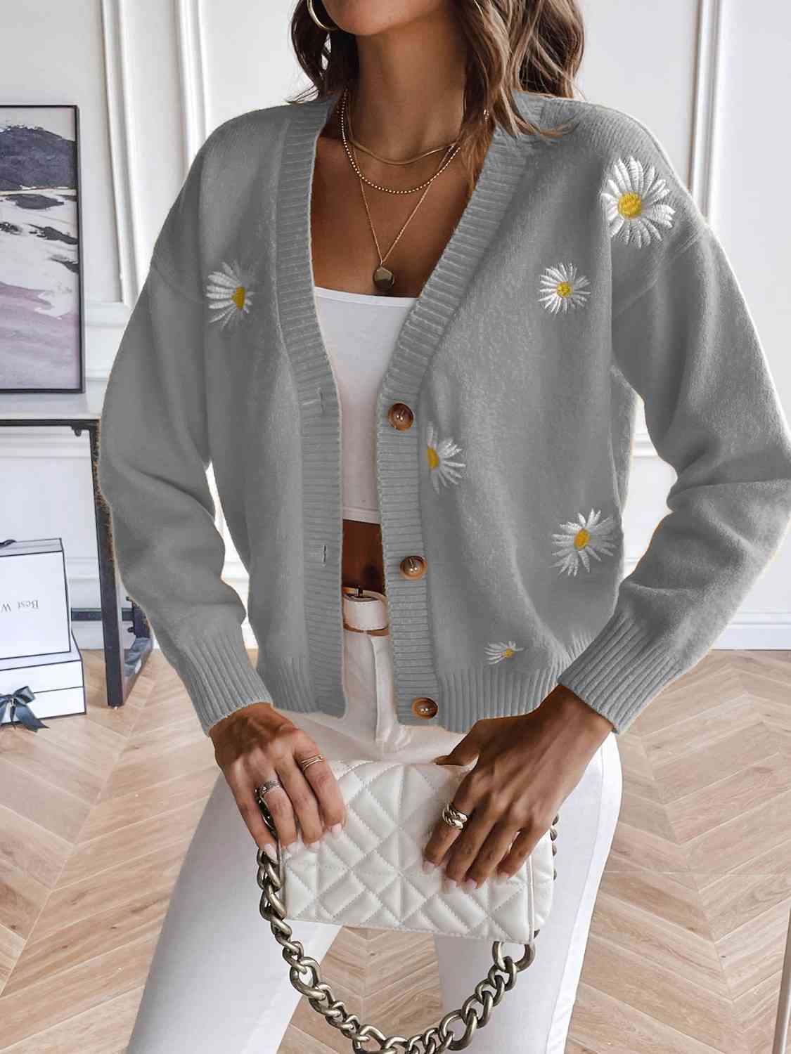 Floral Button Up Cardigan