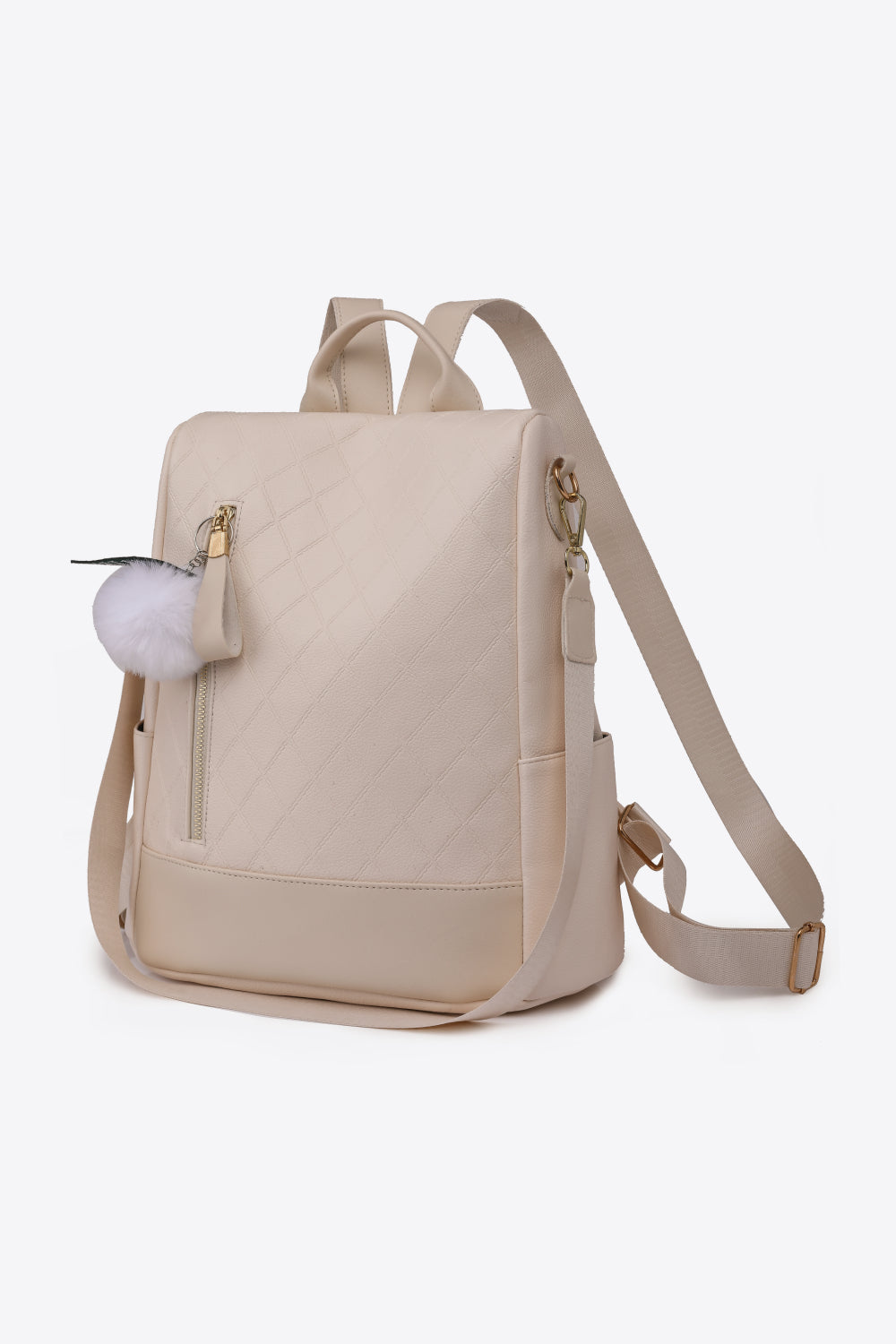 Pom-Pom Zipper Backpack