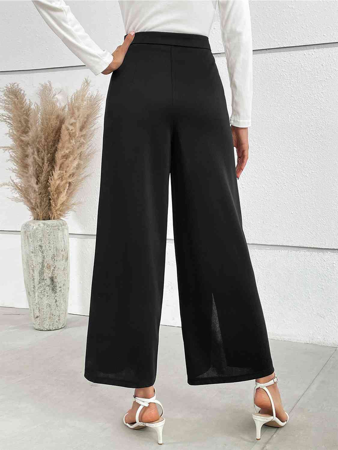 Chain Detail Straight Pants