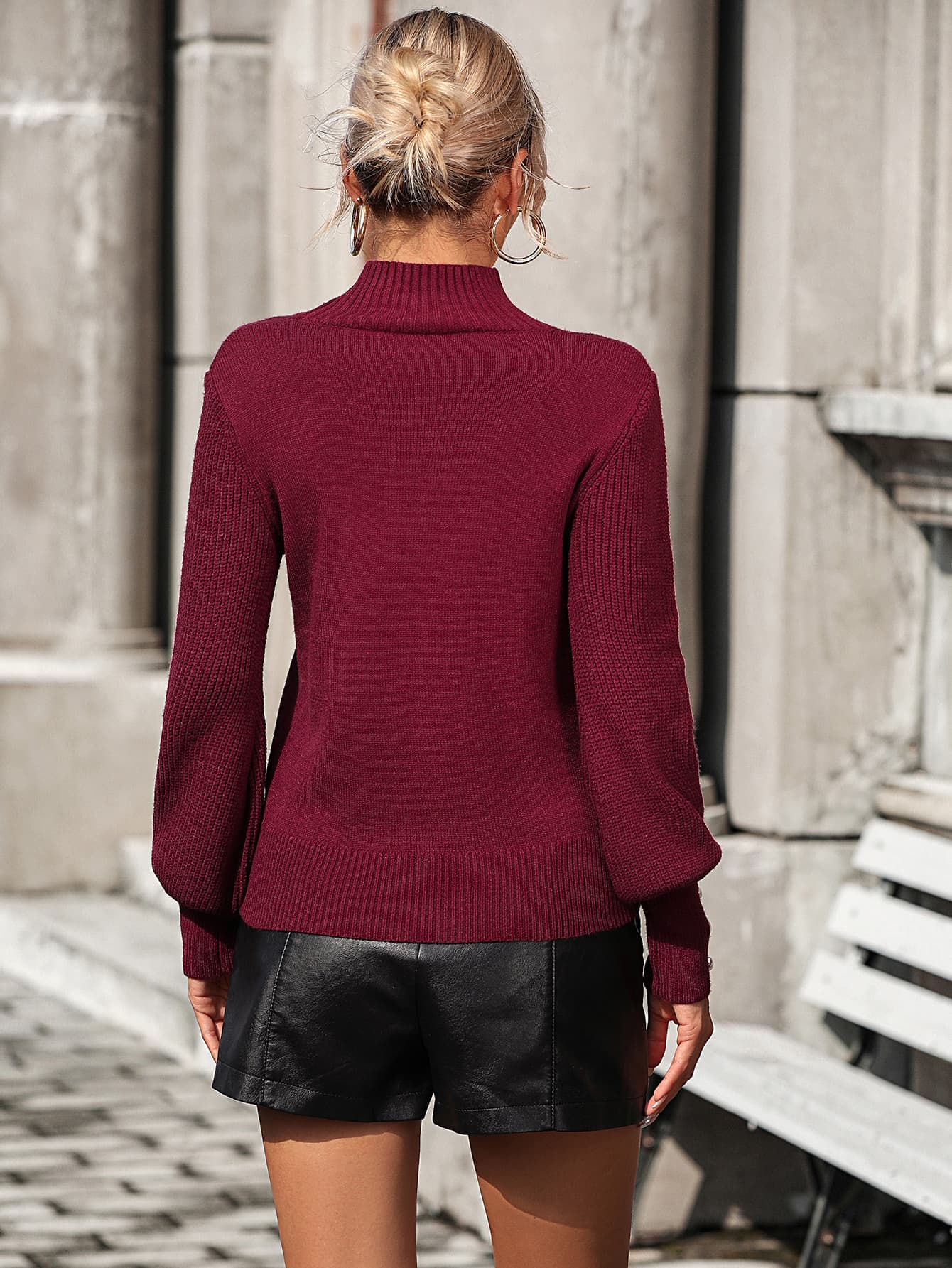 Mock Neck Pullover Sweater