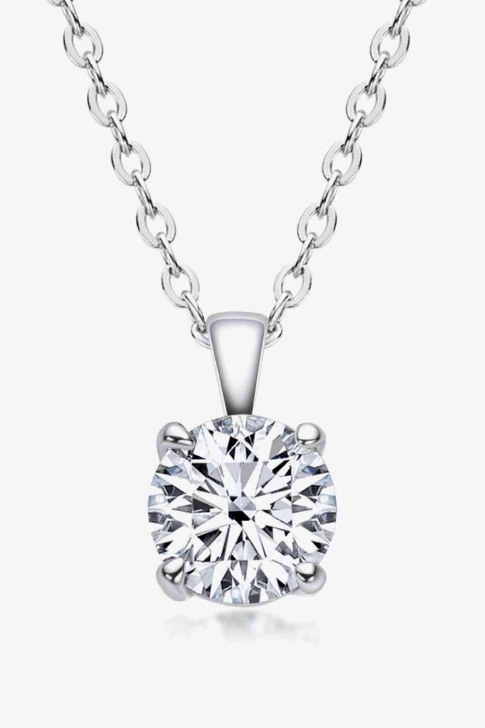925 Sterling Silver 1 Carat Moissanite Chain-Link Necklace